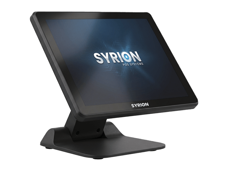 TPV tactile Syrion G150 15 pouces vue trois quarts