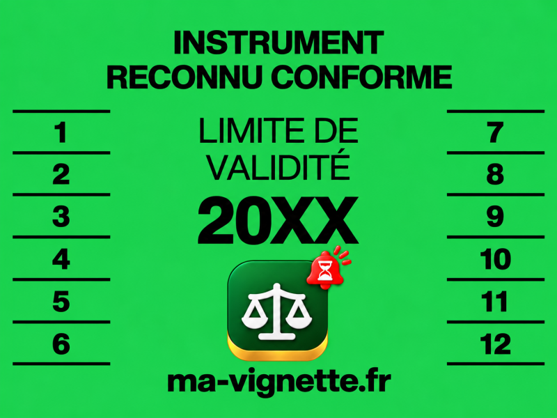 Vignette métrologique avec logo ma-vignette.fr