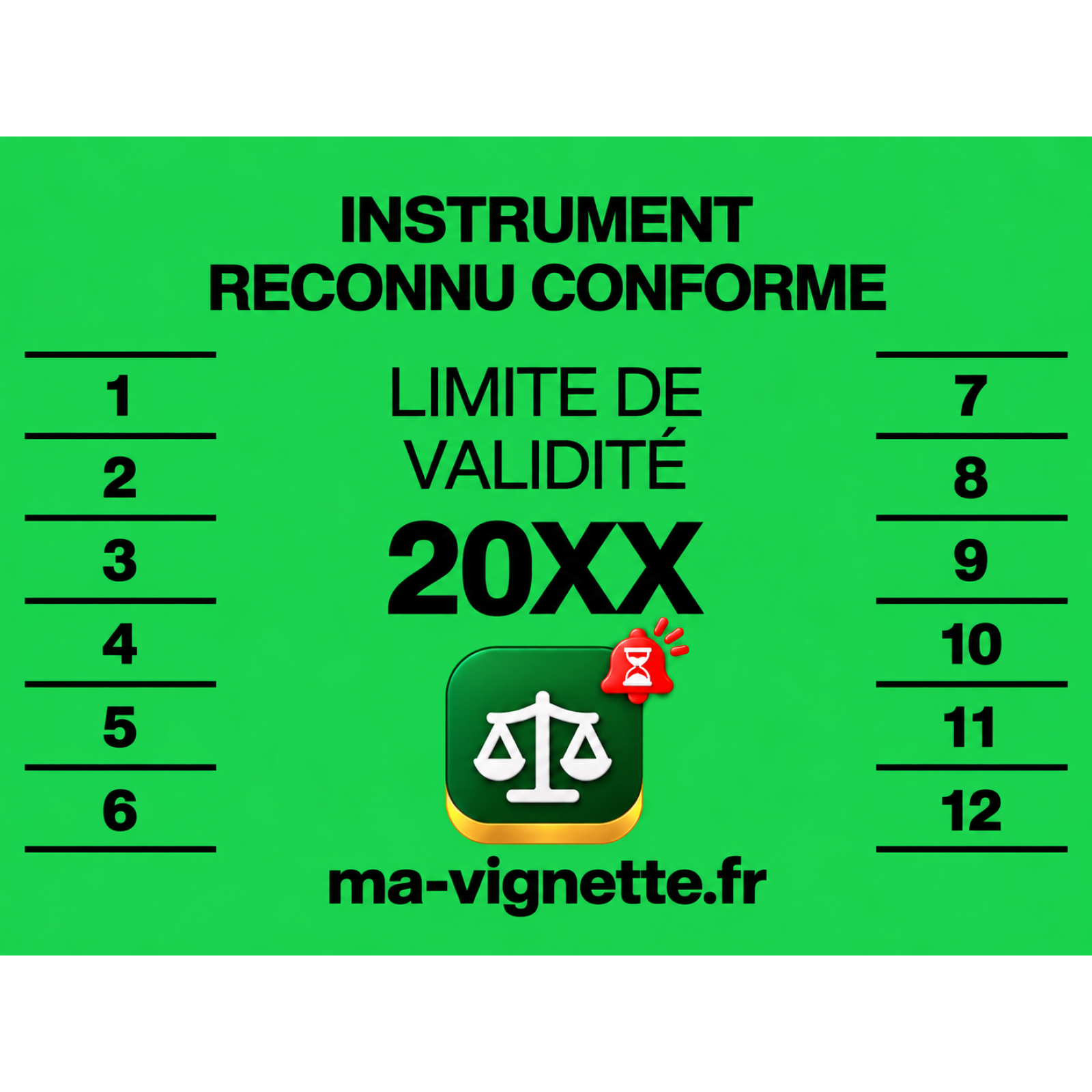 Vignette métrologique avec logo ma-vignette.fr